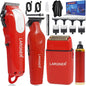 LARGNER 4-Piece Set For Men - Red Hair Clipper, Trimmer, Reciprocating Electric Shaver, And Beard Trimmer With USB Rechargeable Power